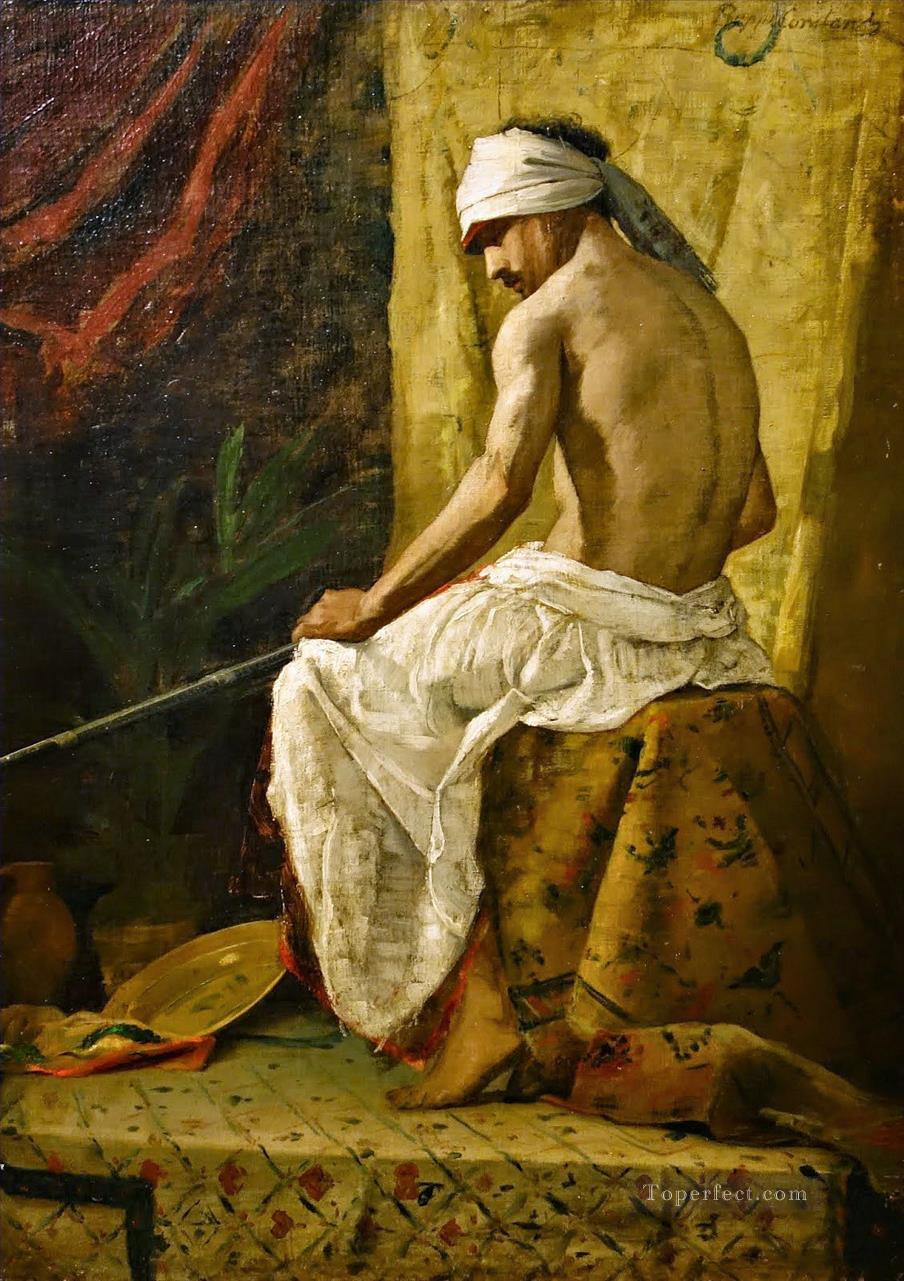 A Seated Arab Jean Joseph Benjamin Constant Orientalist Oil Paintings